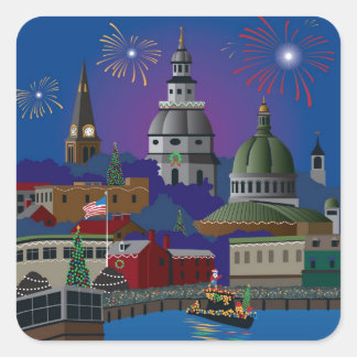 Annapolis Holiday Quadratischer Aufkleber