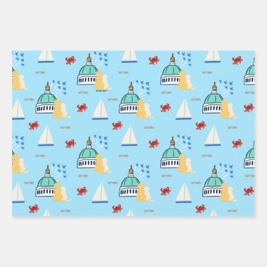 Annapolis Land and Sea Wrapping Paper Set 3 Geschenkpapier Set (Vorderseite)
