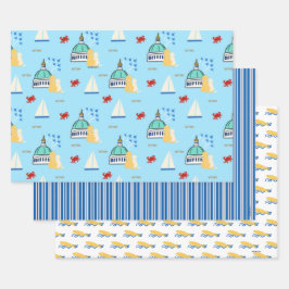 Annapolis Land and Sea Wrapping Paper Set 3 Geschenkpapier Set