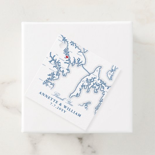 Annapolis Map Navy Blue Wedding Geschenkanhänger (Beispiel)