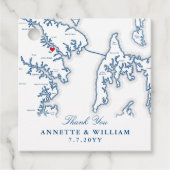 Annapolis Map Navy Blue Wedding Geschenkanhänger (Vorderseite)