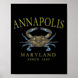 Annapolis Maryland Blaue Krabbe Seit 1649 Gebogene Poster