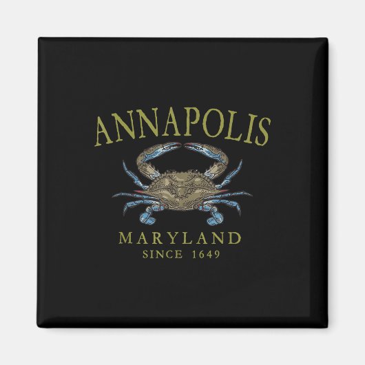 Annapolis Maryland Blue Crab Since 1649 Arched Oli Magnet (Vorne)