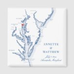 Annapolis Maryland Chesapeake Bay Map Wedding Magnet<br><div class="desc">Schnelle und einfache Bestellung! Diese Annapolis Maryland Kartenmagnete machen große Maryland Gastgeschenke Hochzeiten, die Sie in Ihre Annapolis Hochzeit in Urlaubsort Willkommenstaschen aufnehmen können. Bewegen Sie das Herz, indem Sie unter "Anpassen" auf "Bearbeiten mit dem Designwerkzeug" klicken. Dieses elegante Annapolis-Design mit einer Karte von Chesapeake Bay eignet sich ideal für...</div>