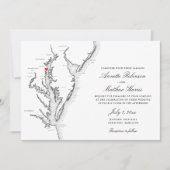 Annapolis Maryland Elegant Black and White Wedding Einladung (Vorderseite)