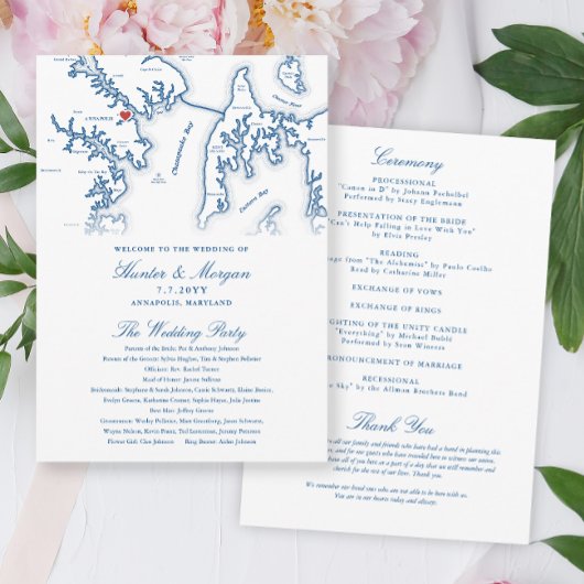 Annapolis Maryland Elegant Wedding Program Programm