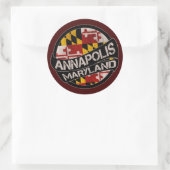 Annapolis Maryland Fahnengrunge-Aufkleber Runder Aufkleber (Tasche)