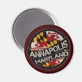 Annapolis Maryland Fahnengrunge-Magnet Magnet (Vorderseite/Rückseite)