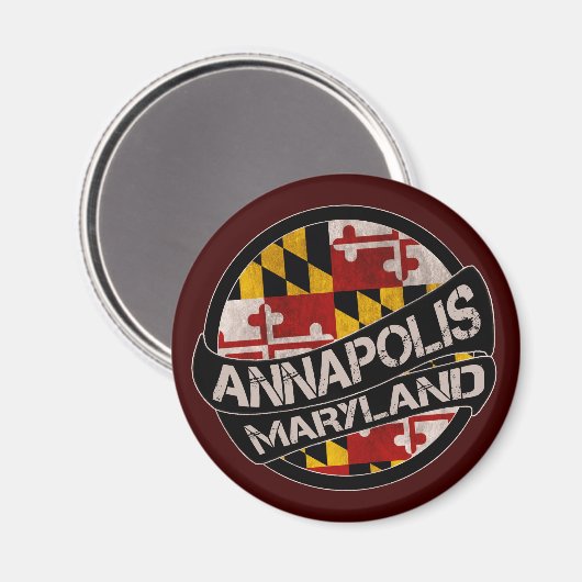 Annapolis Maryland Fahnengrunge-Magnet Magnet (Vorderseite/Rückseite)