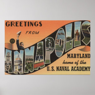 Annapolis, Maryland - große Buchstabe-Szenen Poster