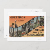 Annapolis, Maryland - Große Buchstabenszenen Postkarte (Vorne/Hinten)
