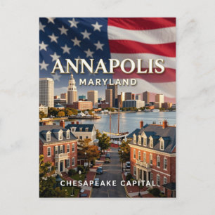 Annapolis Maryland Historischer Hafen Reise Postkarte