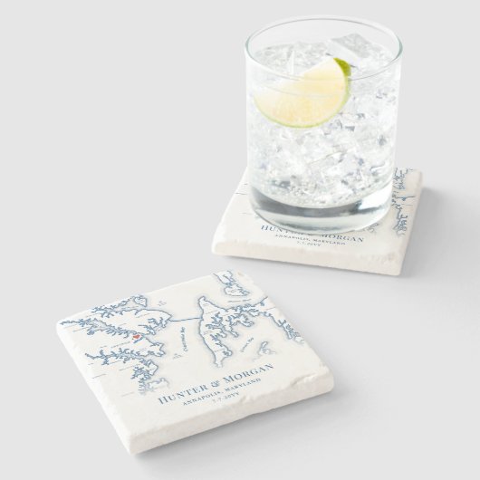 Annapolis Maryland Hochzeit in Urlaubsort Fevor Steinuntersetzer (Seitenansicht)