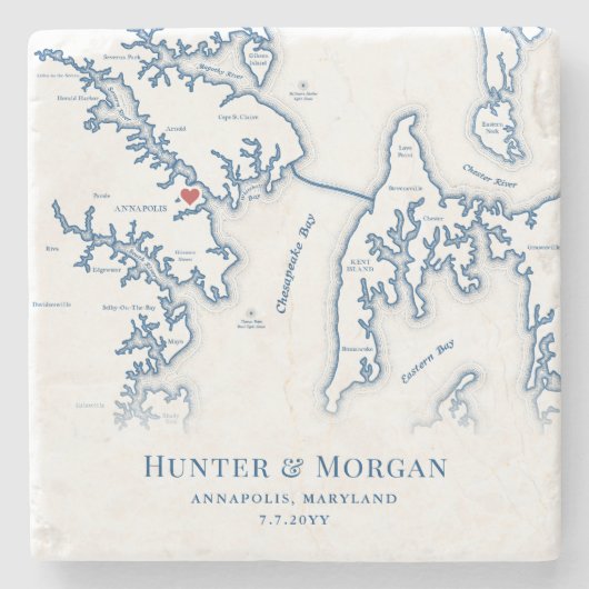 Annapolis Maryland Hochzeit in Urlaubsort Fevor Steinuntersetzer (Vorderseite)