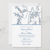 Annapolis Maryland Map Elegante Marine Hochzeit Einladung (Vorderseite)