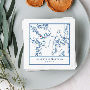 Annapolis Maryland Map Elegante Wedding Serviette