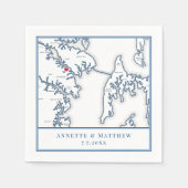 Annapolis Maryland Map Elegante Wedding Serviette (Vorderseite)