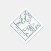 Annapolis Maryland Map Elegante Wedding Serviette (Ecke)