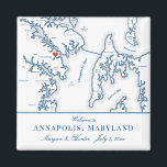 Annapolis Maryland Map Hochzeit in Urlaubsort Gefa Magnet<br><div class="desc">Schnelle und einfache Bestellung! Diese Annapolis MD-Kartenmagnete machen aus Virginia große Gastgeschenke Hochzeiten, um sie in Ihre Maryland Hochzeit in Urlaubsort Willkommenstaschen zu integrieren. Bewegen Sie das Herz, indem Sie unter "Anpassen" auf "Bearbeiten mit dem Designwerkzeug" klicken. Mit einer Karte von Annapolis und Kent Island, Kunstwerke von Coastal Map Designs...</div>