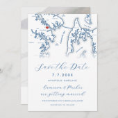 Annapolis Maryland Map Navy Blue Foto Save The Date (Vorne/Hinten)
