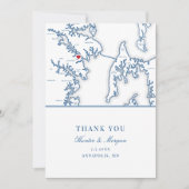 Annapolis Maryland Navy Blue Wedding Foto Flat Dankeskarte (Vorderseite)
