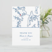 Annapolis Maryland Navy Blue Wedding Foto Flat Dankeskarte (Stehend Vorderseite)