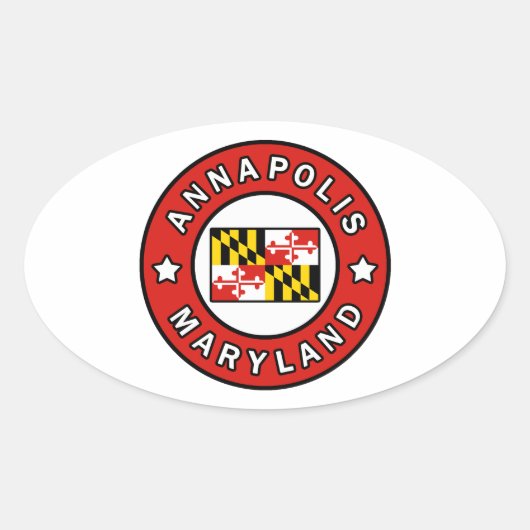 Annapolis Maryland Ovaler Aufkleber (Vorderseite)