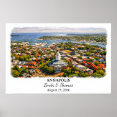 Annapolis Maryland Poster, Aquarell, Maßgeschneide Poster (Vorne)