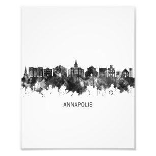 Annapolis Maryland Skyline BW Fotodruck