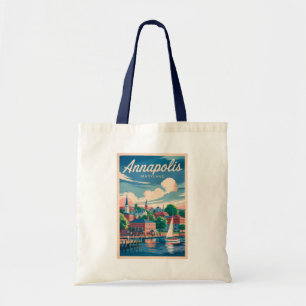 Annapolis Maryland Skyline Reise Kunst Vintage Tragetasche