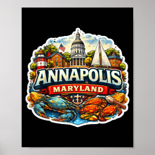 Annapolis Maryland Souvenir Stadt Besucher Staat A Poster