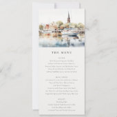 Annapolis Maryland Watercolor Wedding Menu Einladung (Vorderseite)