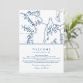Annapolis Maryland Wedding Welcome Itinerary Dankeskarte (Stehend Vorderseite)