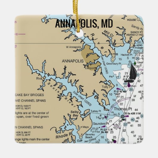 Annapolis MD Chart Keramikornament (Vorderseite)