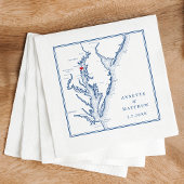 Annapolis MD Chesapeake Bay Map Elegant Wedding Serviette