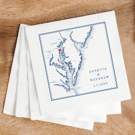 Annapolis MD Chesapeake Bay Map Elegant Wedding Serviette