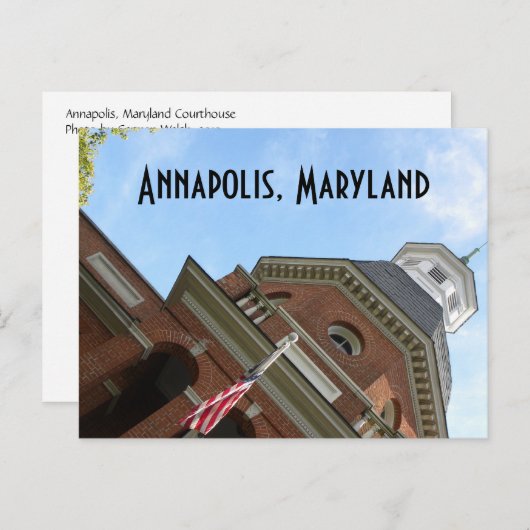 Annapolis, MD-Gerichtsgebäude Postkarte (Vorne/Hinten)