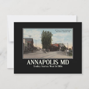 Annapolis MD Trolley Station, Vintage inspiriert Postkarte