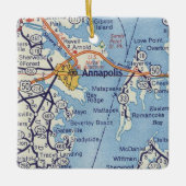 Annapolis MD Vintag Map Keramikornament (Vorderseite)