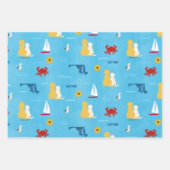 Annapolis Pups Sommerzeit Geschenkwrap Set 3 Geschenkpapier Set (Vorderseite)