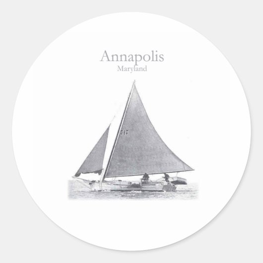 Annapolis Skipjack Runder Aufkleber (Vorderseite)