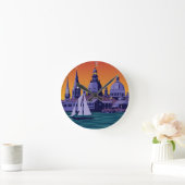 AnnapolisSteeples und -kuppeln: Sonnenuntergang Runde Wanduhr (Zuhause)