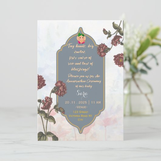 Annaprashan Ceremony Invitations Einladung (Stehend Vorderseite)