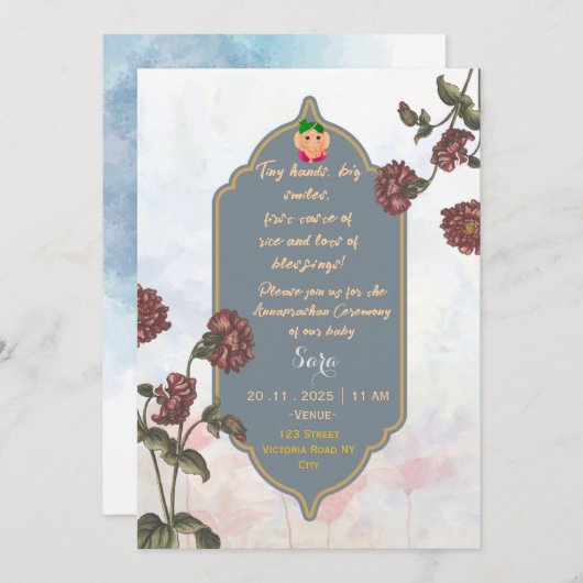 Annaprashan Ceremony Invitations Einladung (Vorne/Hinten)