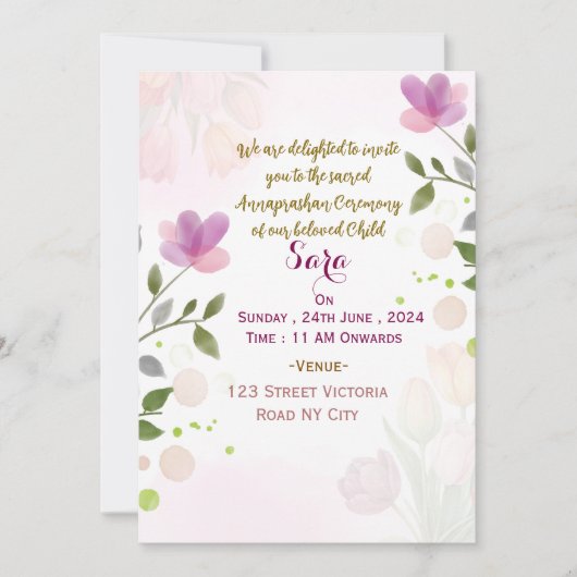 Annaprashan Ceremony Invitations Einladung (Vorderseite)