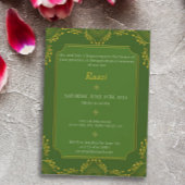 Annaprashan First Rice Green Gold Blume Foto Einladung