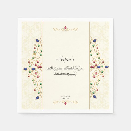 Annaprashan First Rice Zeremonie Foto Begrüßungsze Serviette (Vorderseite)