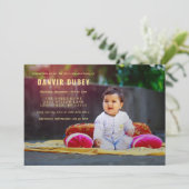 Annaprashan First Rice Zeremonie Foto Einladung (Stehend Vorderseite)