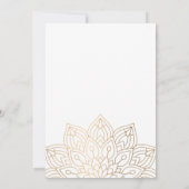 Annaprashan Gold White Mandala Erster Reis Zeremon Einladung (Rückseite)