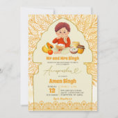 Annaprashan Indian Baby Boy Rice Füttre Zeremonie Einladung (Vorderseite)